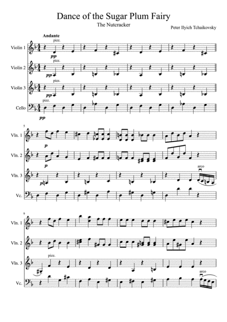 Dance Of The Sugarplum Fairy Three Violins And Cello Page 2