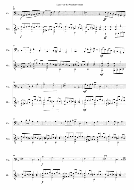 Dance Of The Washerwomen With Hupfauf For Cello And Guitar Page 2