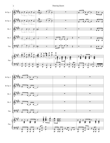 Dancing Queen For Brass Quintet Page 2