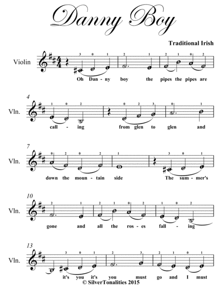 Danny Boy Easy Violin Sheet Music Page 2