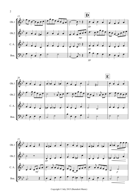 Danny Boy For Double Reed Quartet Page 2