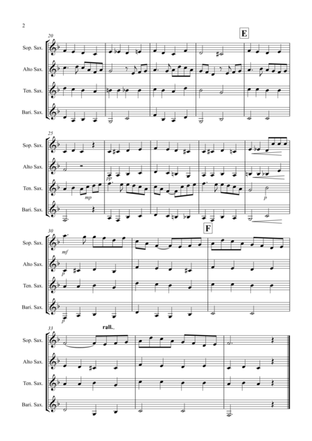 Danny Boy For Saxophone Quartet Page 2