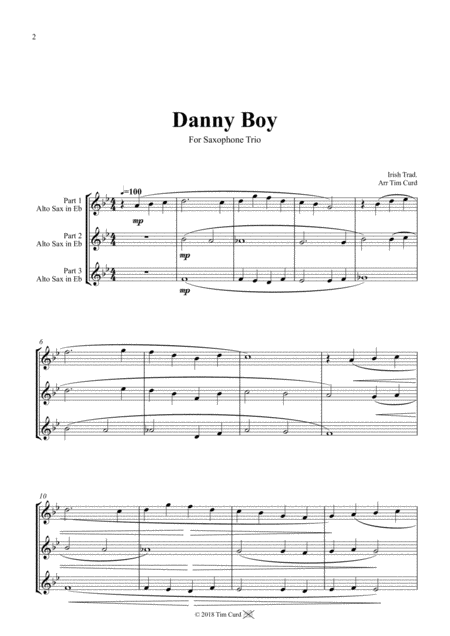 Danny Boy For Saxophone Trio Page 2