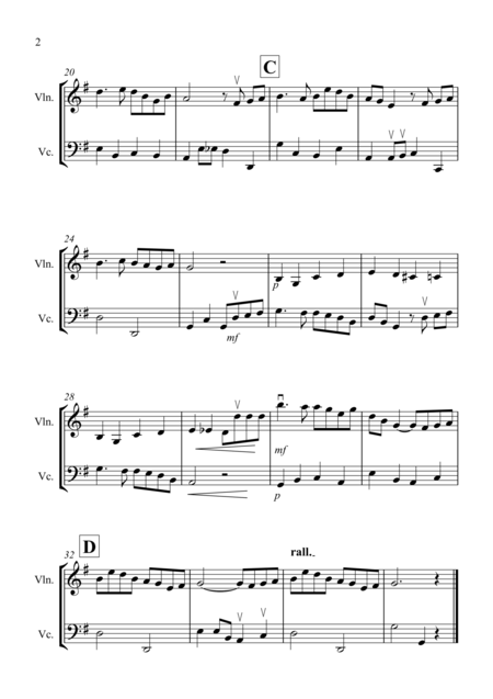 Danny Boy For Violin And Cello Duet Page 2