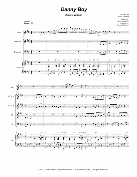 Danny Boy Funeral Version For Brass Quartet Page 2