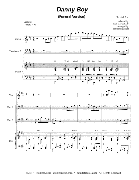 Danny Boy Funeral Version Trombone Duet Page 2