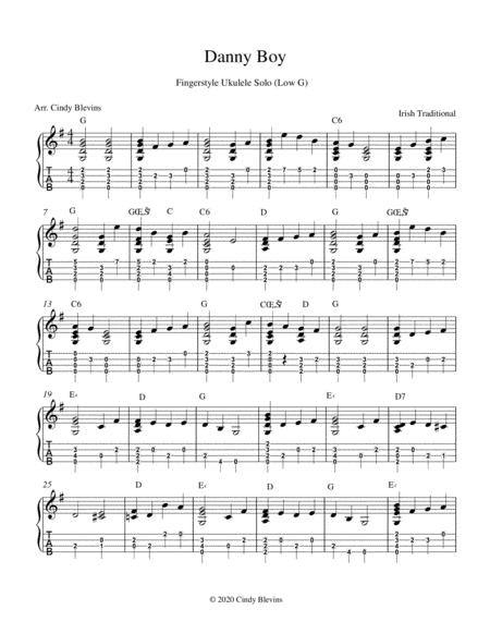 Danny Boy Ukulele Solo Fingerstyle Low G Page 2