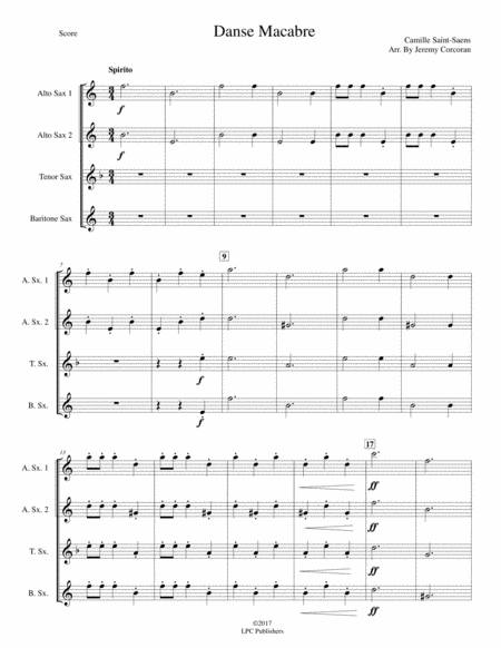 Danse Macabre For Saxophone Quartet Satb Or Aatb Page 2