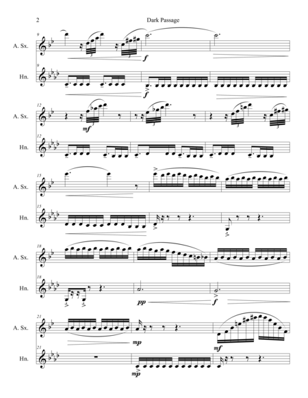 Dark Passage Duet For Alto Saxophone And F Horn Page 2