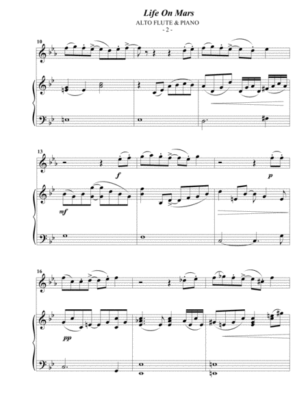 David Bowie Life On Mars For Alto Flute Piano Page 2