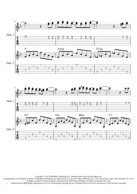 David Bowie Life On Mars Guitar Duet Page 2