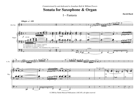 David Hurd Sonata For Alto Saxophone And Organ Page 2