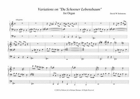 David W Solomons Variations On Du Schoener Lebensbaum For Organ Page 2