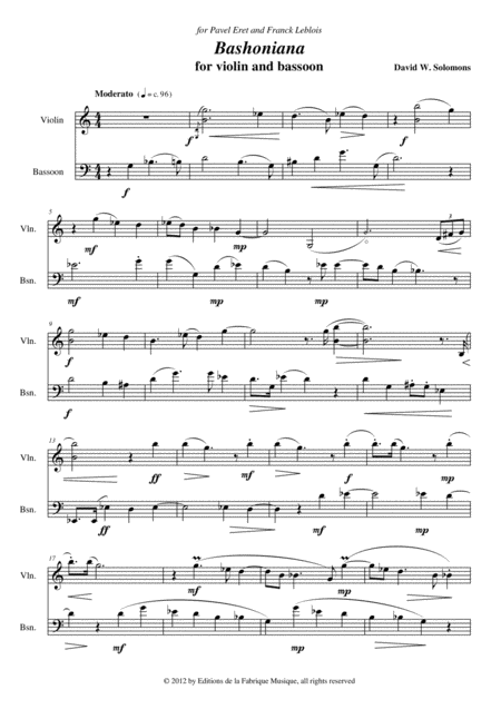 David Warin Solomons Bashoniana For Violin And Bassoon Page 2