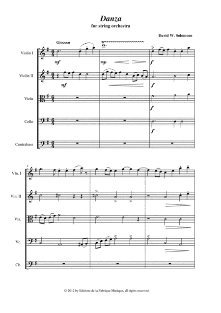 David Warin Solomons Danza For String Orchestra Score And Parts Page 2