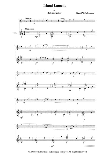 David Warin Solomons Island Lament For Flute And Guitar Page 2