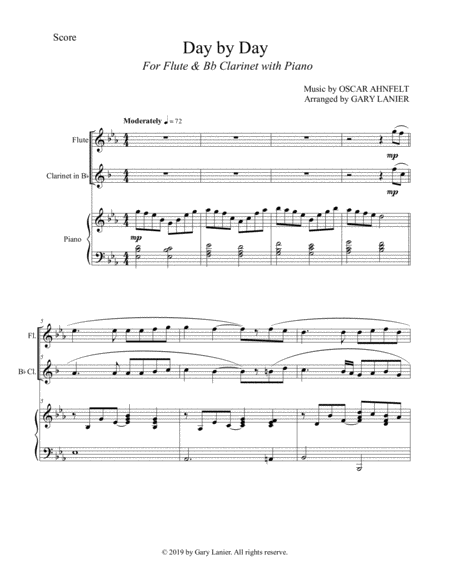 Day By Day Flute Bb Clarinet With Piano Score Parts Included Page 2