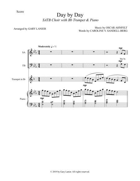 Day By Day Satb Choir With Bb Trumpet Piano Score Parts Included Page 2