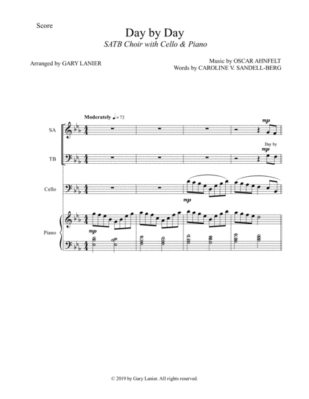 Day By Day Satb Choir With Cello Piano Score Parts Included Page 2