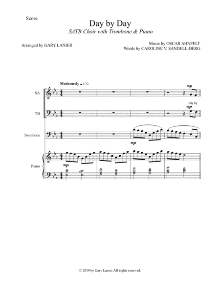 Day By Day Satb Choir With Trombone Piano Score Parts Included Page 2