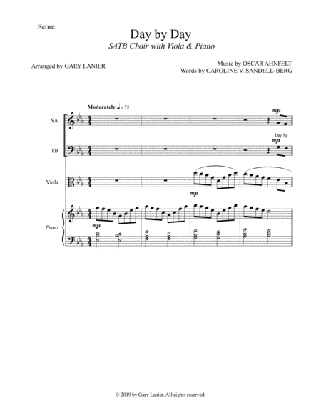 Day By Day Satb Choir With Viola Piano Score Parts Included Page 2