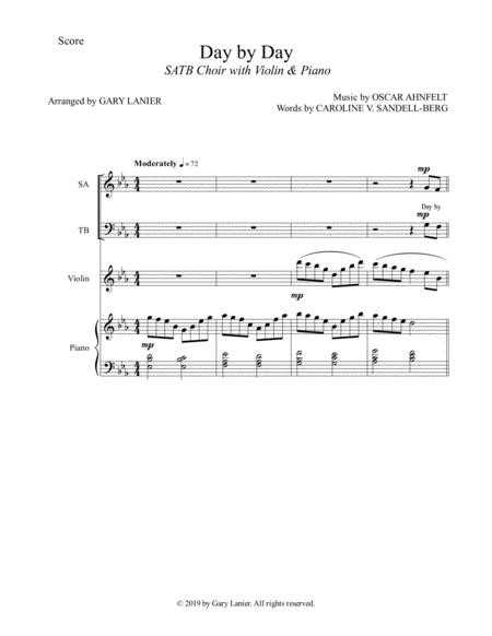 Day By Day Satb Choir With Violin Piano Score Parts Included Page 2