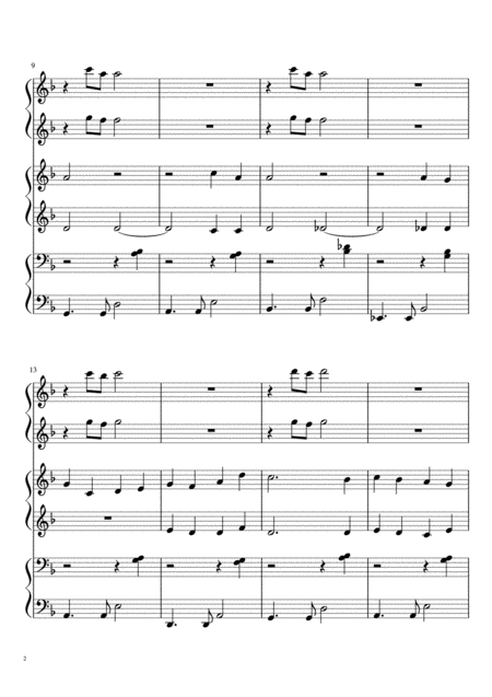 Days Of Wine And Roses Easy 6 Hands Piano Page 2