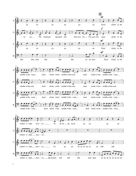 Dead Skunk Satb A Cappella Page 2