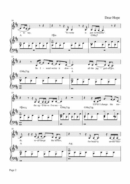 Dear Hope Piano Vocal Brittany O Grady Version Page 2