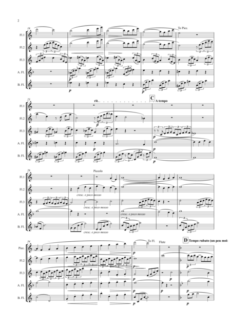 Debussy Arabesque No 1 Flute Quintet Page 2