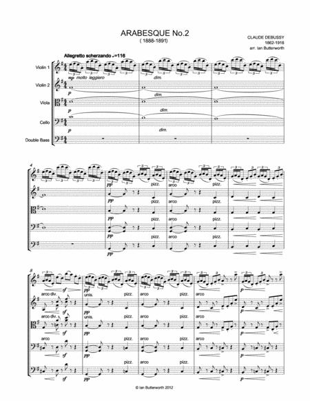 Debussy Arabesque No 2 For String Orchestra Page 2