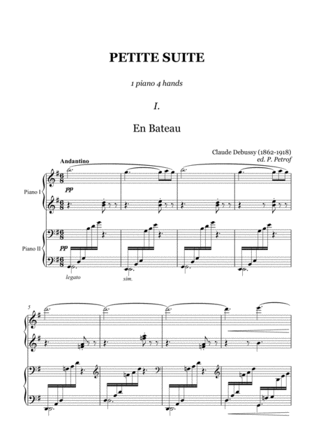 Debussy Petite Suite Piano 4 Hands Score And Parts Page 2