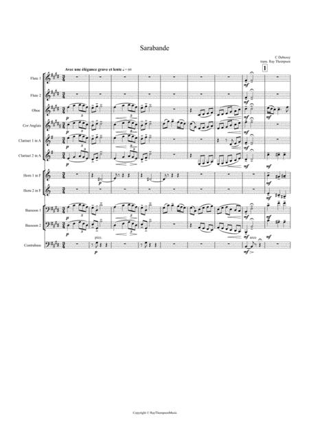 Debussy Sarabande Pour Le Piano For The Piano L 95 Wind Dectet Page 2