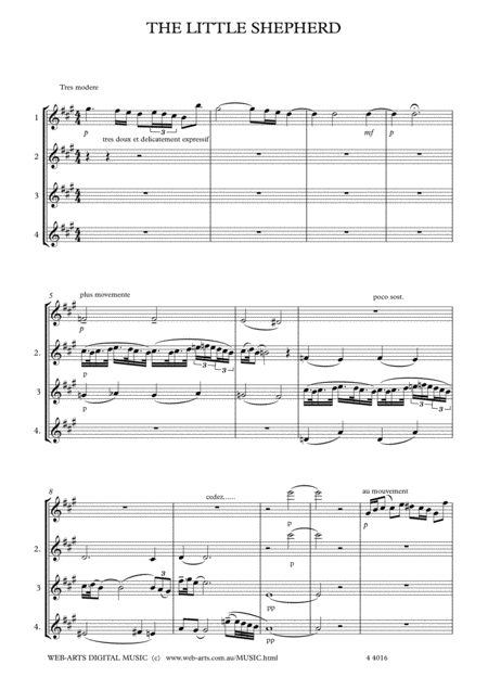 Debussy The Little Shepherd Arranged For 4 Flutes Page 2