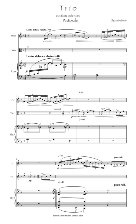Debussy Trio For Flute Viola Harp Page 2