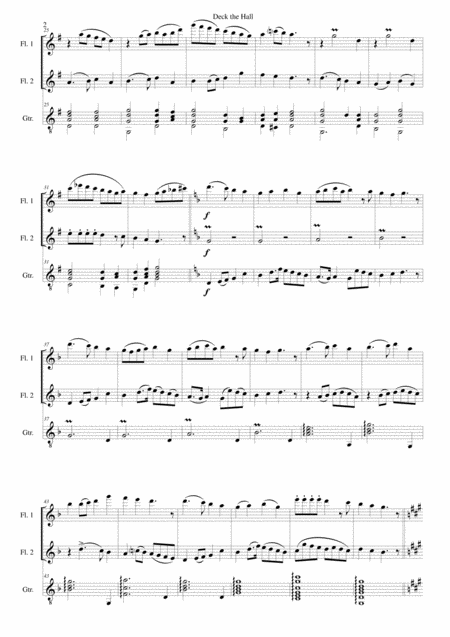 Deck The Hall For 2 Flutes And Guitar Page 2