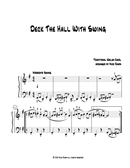 Deck The Hall With Swing Elementary Piano Page 2