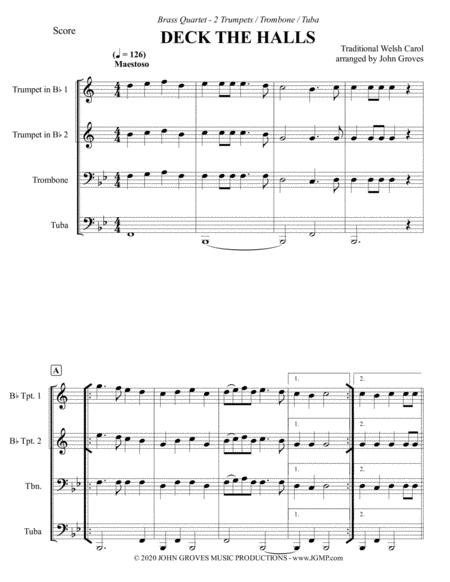 Deck The Halls 2 Trumpet Trombone Tuba Brass Quartet Page 2