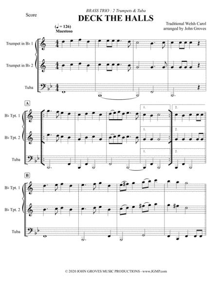 Deck The Halls 2 Trumpet Tuba Brass Trio Page 2