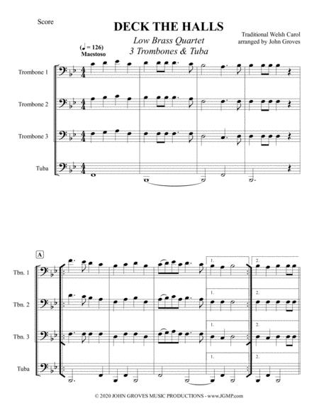 Deck The Halls 3 Trombone Tuba Low Brass Quartet Page 2