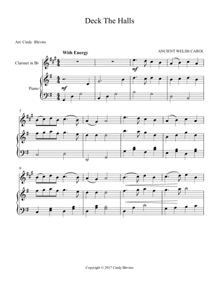 Deck The Halls Arranged For Piano And Bb Clarinet Page 2