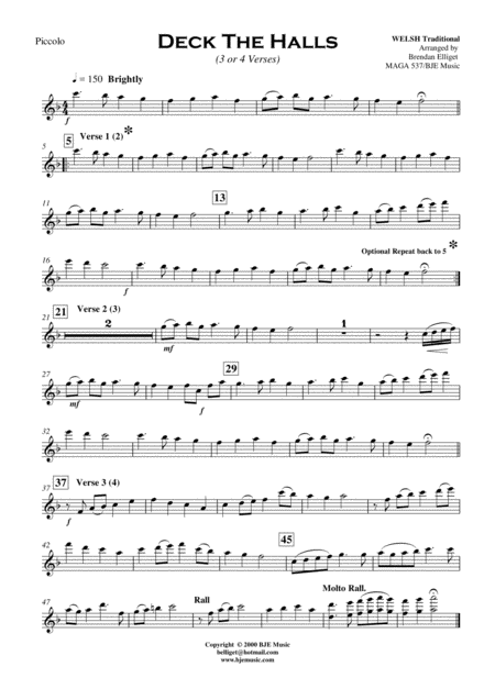 Deck The Halls Concert Band With Optional Strings Score And Parts Pdf Page 2