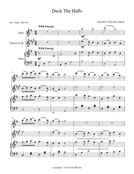 Deck The Halls For Harp Flute And Clarinet Page 2