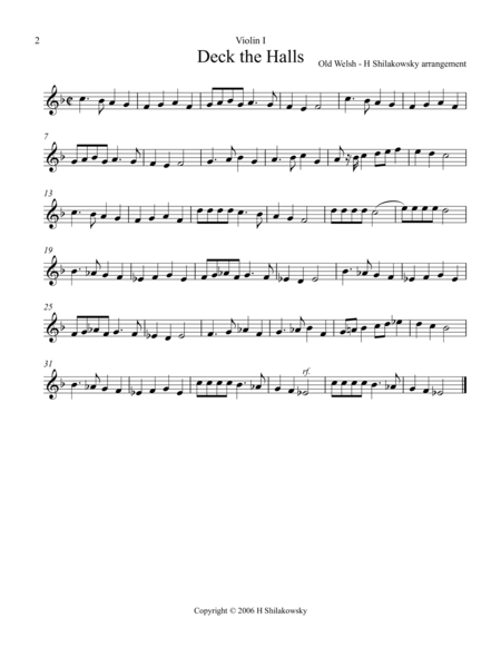 Deck The Halls For String Quartet With Female Vocal Piano Arrangement Page 2