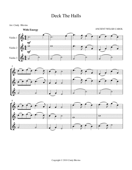 Deck The Halls For Violin Trio Page 2