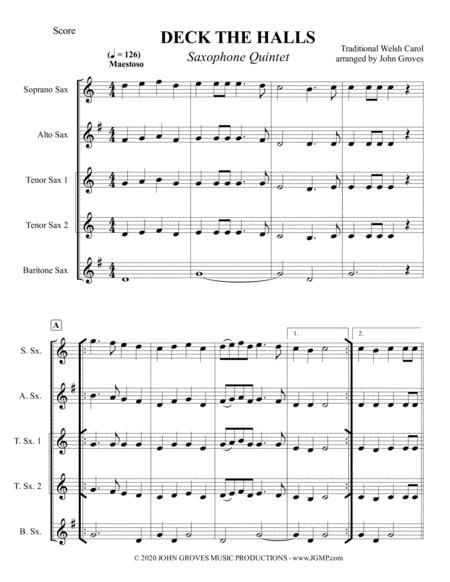 Deck The Halls Saxophone Quintet Page 2