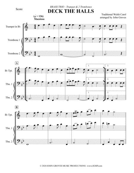 Deck The Halls Trumpet 2 Trombone Brass Trio Page 2