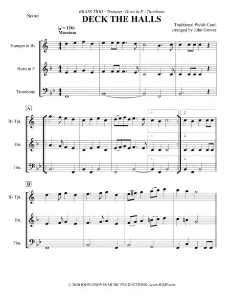 Deck The Halls Trumpet Horn Trombone Brass Trio Page 2