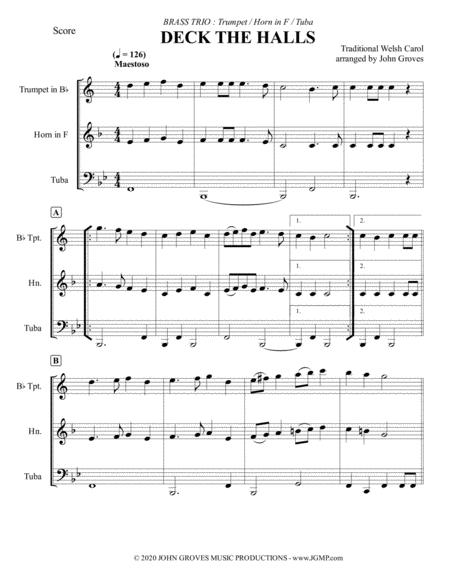 Deck The Halls Trumpet Horn Tuba Brass Trio Page 2