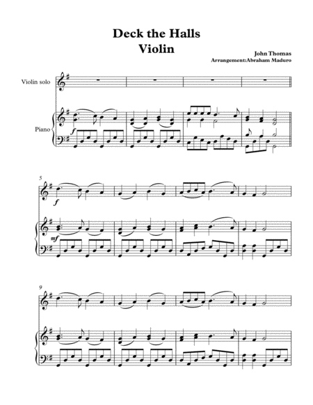 Deck The Halls Violin And Piano Page 2